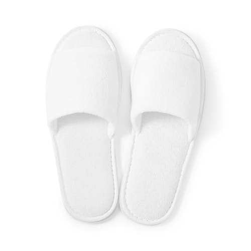 Slippers, Open Toe, Medium, White